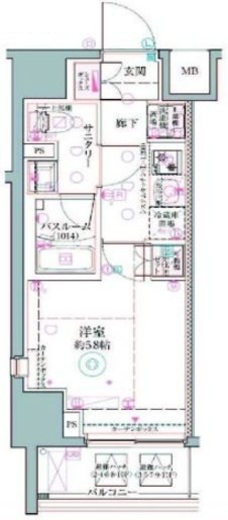 クレヴィスタ阪東橋Ⅱ 1010 間取り図