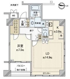 国立デュープレックスⅡ 4階 間取り図