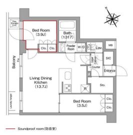 コンフォリア・リヴ平井MUTIO 303 間取り図