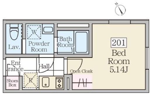 Reve Residence 三軒茶屋 (レーヴレジデンス三軒茶屋) 201 間取り図