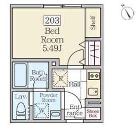 Reve Residence 三軒茶屋 (レーヴレジデンス三軒茶屋) 203 間取り図