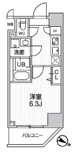 ALTERNA横濱阪東橋 (オルタナ横濱阪東橋) 408 間取り図