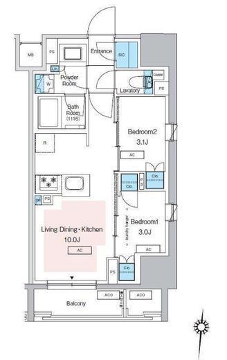 プレディアコート錦糸町スカイビュー 601 間取り図