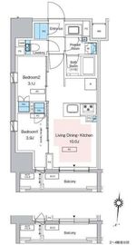 プレディアコート錦糸町スカイビュー 206 間取り図
