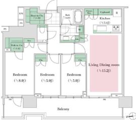 HARUMI FLAG SKYDUO SUN VILLAGE (晴海フラッグ スカイデュオ サンヴィレッジ) 40階 間取り図