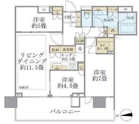 HARUMI FLAG SKYDUO PARK VILLAGE (晴海フラッグ スカイデュオ パークヴィレッジ) 26階 間取り図