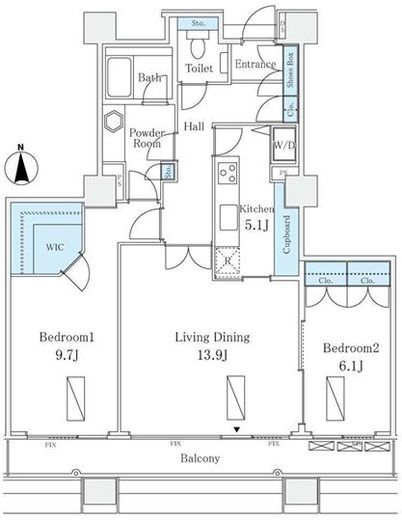 シティフロントタワー 17階 間取り図