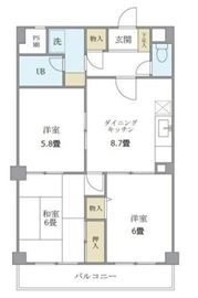 KDX武蔵中原レジデンス 206 間取り図