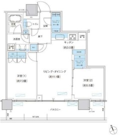 パークシティ柏の葉キャンパス ザ・ゲートタワー ウエスト 2312 間取り図