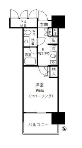 フォンテーヌ芝浦 1009 間取り図
