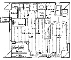 レックス赤坂レジデンス 4階 間取り図