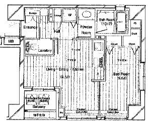 レックス赤坂レジデンス 4階 間取り図