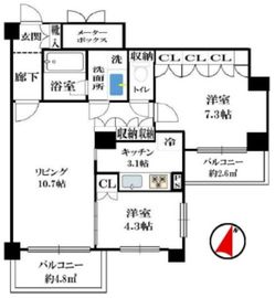 アゼリアテラス新宿 7階 間取り図