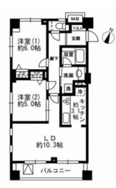 レジディア根岸 501 間取り図