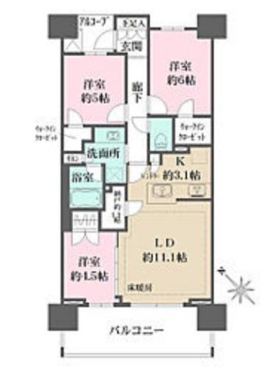 ザ・パークハウス船堀 6階 間取り図
