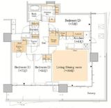 HARUMI FLAG SKYDUO SUN VILLAGE (晴海フラッグ スカイデュオ サンヴィレッジ) 45階 間取り図