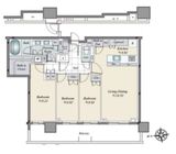 HARUMI FLAG SKYDUO SUN VILLAGE (晴海フラッグ スカイデュオ サンヴィレッジ) 49階 間取り図