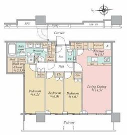 HARUMI FLAG SKYDUO SUN VILLAGE (晴海フラッグ スカイデュオ サンヴィレッジ) 49階 間取り図