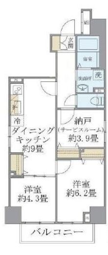 D's VARIE阪東橋レジデンス 301 間取り図