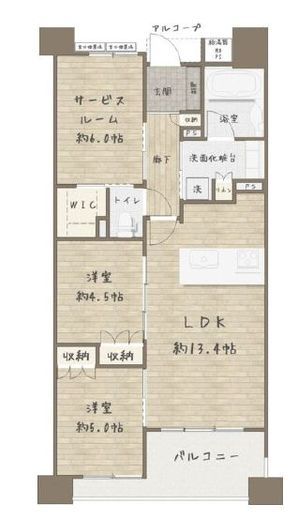 クオス横浜三ツ境レジデンシャルステージ 7階 間取り図
