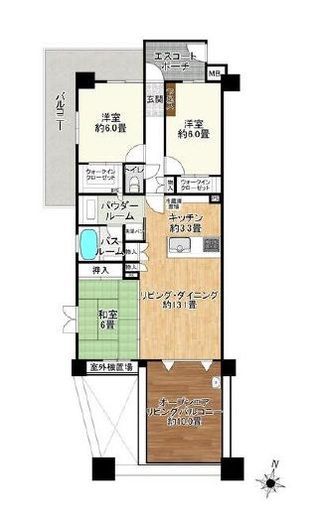 レイディアントシティ本郷台 9階 間取り図