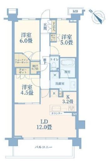 ブランズ市が尾ガーデン 2階 間取り図