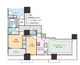 ドゥ・トゥール 25階 間取り図