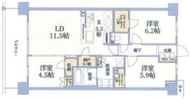 パークホームズ溝の口ミッドイースト 5階 間取り図