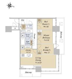 パークタワー西新宿 25階 間取り図
