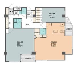 オンデンフラット 4階 間取り図