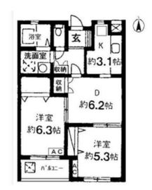 HOF伊達坂 202 間取り図