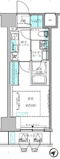 ヴィークブライト駒込 1203 間取り図