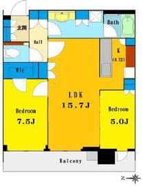 HARUMI FLAG SKYDUO SUN VILLAGE (晴海フラッグ スカイデュオ サンヴィレッジ) 13階 間取り図
