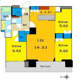 HARUMI FLAG SKYDUO PARK VILLAGE (晴海フラッグ スカイデュオ パークヴィレッジ) 23階 間取り図