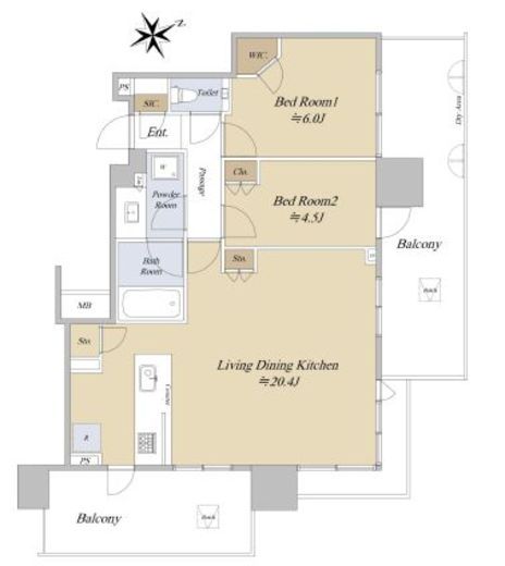 シティタワー目黒 9階 間取り図