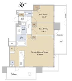 シティタワー目黒 9階 間取り図