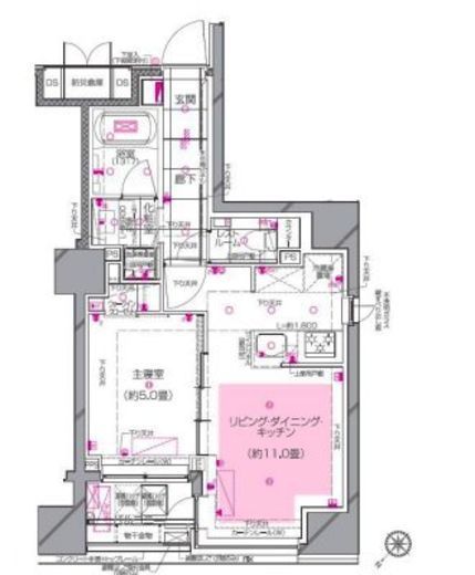 ピアース銀座レジデンス 9階 間取り図
