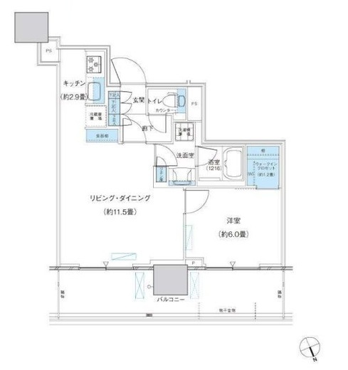 パークシティ柏の葉キャンパス ザ・ゲートタワー ウエスト 1109 間取り図