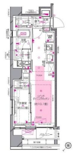 ピアース銀座レジデンス 7階 間取り図