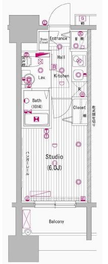 グランド・ガーラ代々木参宮橋 6階 間取り図