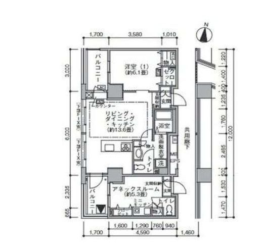 東雲キャナルコートCODAN 19-601 間取り図