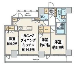 クレストコート中野富士見町 801 間取り図