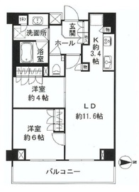 パークハウス市谷柳町 3階 間取り図