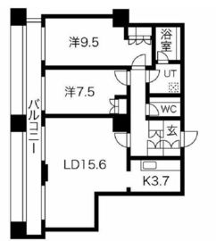 グランパークハイツ 1605 間取り図