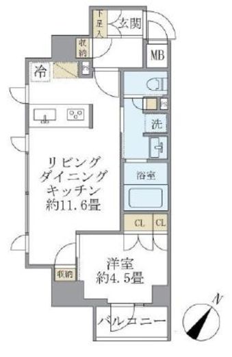 ジオエント駒込 201 間取り図