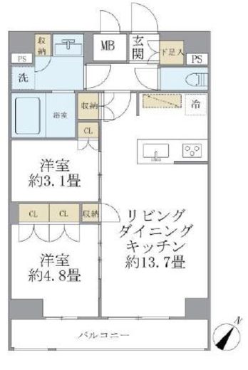ジオエント駒込 602 間取り図