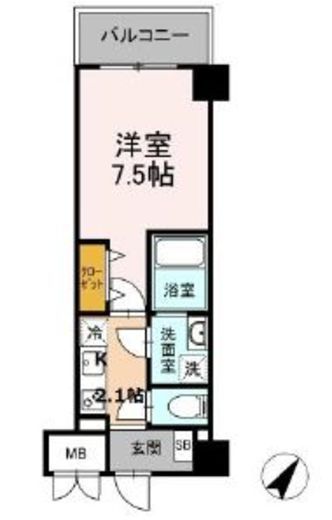 TRE LUCE横濱関内 202 間取り図