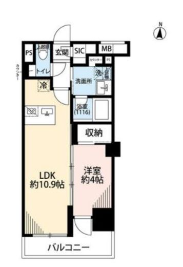 プレール・ドゥーク亀戸Ⅵ 9階 間取り図