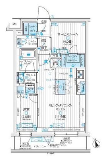 デュオステージ西荻窪Ⅱ 1階 間取り図