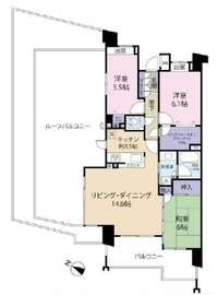 ザ・クレストリヴァシス 15階 間取り図